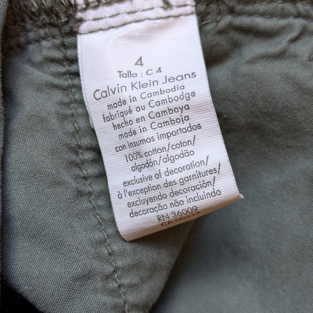 Calvin Klein Adjustable Waist 100% Cotton Bermuda Mid Length Shorts Size 4, Soft - Picture 9 of 11